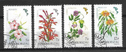 HONGRIE    -   1991 .  Y&T N° 3307 à 3310 Oblitérés.   Fleurs D' Amérique. - Used Stamps