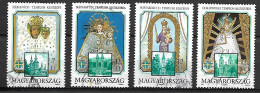 HONGRIE    -   1991 .  Y&T N° 3325 à 3328 Oblitérés.   Lieux Saints Dédiés à La Vierge. - Used Stamps