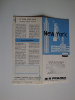 Air France Plan De NEW-YORK Avec Inventaire Touristique - World
