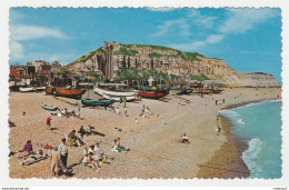 RU Angleterre Sussex HASTINGS East Hill & Fishing N°555 Baignade Bateaux De Pêche Funiculaire Plage VOIR DOS - Hastings