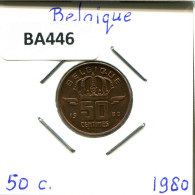 50 CENTIMES 1980 FRENCH Text BÉLGICA BELGIUM Moneda #BA446.E - 50 Centimes