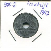 20 CENTIMES 1942 FRANCIA FRANCE Moneda #AN162.E - 50 Centimes