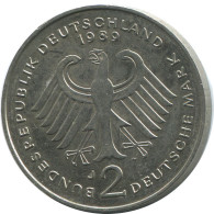 2 DM 1989 J L.ERHARD BRD ALEMANIA Moneda GERMANY #AG265.3.E - 2 Mark