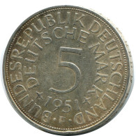 5 DM 1951 F BRD ALEMANIA Moneda GERMANY #DB336.E - 5 Marcos