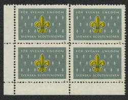 MNH** BLOCK JAMBOREE 1951. SVERIGE. SVENSKA SCOUT-UNIONEN FÖR SVENSK UNGDOM Pfadfinder CINDERELLA SCOUTING - Nuovi