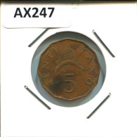 5 SENTI 1972 TANZANIA Moneda #AX247.E - Tanzanie