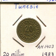 20 MILLIMES 1983 TÚNEZ TUNISIA Moneda #AP822.2.E - Tunisie