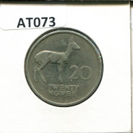 20 NGWEE 1972 ZAMBIA Moneda #AT073.E - Zambia