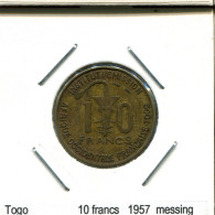 10 FRANCS 1957 TOGO Pièce #AS349.F - Togo
