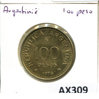 100 PESOS 1978 ARGENTINE ARGENTINA Pièce #AX309.F - Argentine