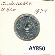 5 SEN 1954 INDONÉSIE INDONESIA Pièce #AY850.F - Indonésie