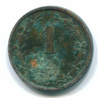 1 CENT 1899 NÉERLANDAIS NETHERLANDS Pièce BRONZE #S13687.F - 1 Centavos