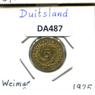 5 REICHSPFENNIG 1925 J ALLEMAGNE Pièce GERMANY #DA487.2.F - 5 Rentenpfennig & 5 Reichspfennig