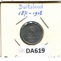 5 PFENNIG 1919 A ALLEMAGNE Pièce GERMANY #DA619.2.F - 5 Rentenpfennig & 5 Reichspfennig