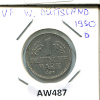 1 DM 1950 D ALLEMAGNE Pièce GERMANY #AW487.F - 1 Mark