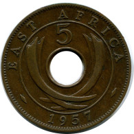 5 CENTS 1957 EAST AFRICA Coin #AP874.U - British Colony