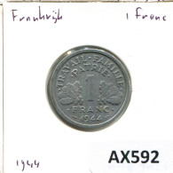 1 FRANC 1944 FRANCE Coin #AX592 - 1 Franc