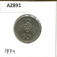 50 MILS 1974 CYPRUS Coin #AZ891.U - Chypre