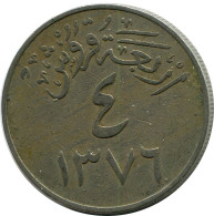 4 GHIRSH 1956 SAUDI ARABIA Islamic Coin #AK092.U - Saudi Arabia