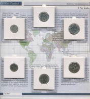 SRI LANKA 1975-2001 Coin SET 1. 5. 10. 25. 50 CENTS. 1 RUPEE UNC #SET1177.5.U - Sri Lanka