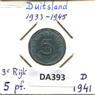 5 REICHSPFENNIG 1941 D GERMANY Coin #DA393.2.U - 5 Reichspfennig