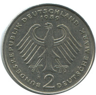 2 DM 1989 F K.SCHUMACHER WEST & UNIFIED GERMANY Coin #AG250.3.U - 2 Mark