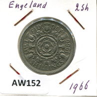 2 SHILLINGS 1966 UK GREAT BRITAIN Coin #AW152.U - J. 1 Florin / 2 Schillings
