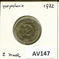 2 DINARA 1982 JUGOSLAWIEN YUGOSLAVIA Münze #AV147.D - Yougoslavie