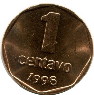 1 CENTAVO 1998 ARGENTINIEN ARGENTINA Münze UNC #M10121.D - Argentine