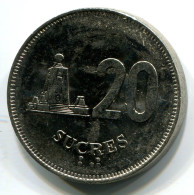 20 SUCRE 1991 ECUADOR UNC Münze #W11121.D - Equateur