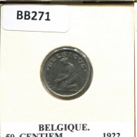 50 CENTIMES 1922 Französisch Text BELGIEN BELGIUM Münze #BB271.D - 50 Cents