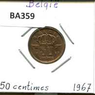 50 CENTIMES 1967 DUTCH Text BELGIEN BELGIUM Münze #BA359.D - 50 Cents