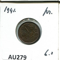 1 CENT 1941 NIEDERLANDE NETHERLANDS Münze #AU279.D - 1 Cent