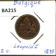 2 CENTIMES 1835 Französisch Text BELGIEN BELGIUM Münze #BA215.D - 2 Centimes