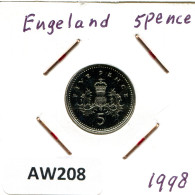 5 PENCE 1998 UK GROßBRITANNIEN GREAT BRITAIN Münze #AW208.D - 5 Pence & 5 New Pence