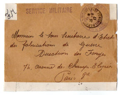 TB 4177 - LSC - Lettre En Franchise Militaire - Inspection Des Forges De TOULOUSE Détachement De BORDEAUX Pour PARIS - Lettres & Documents