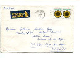 SINGAPOR - Affranchissement Sur Lettre Par Avion + étiquette - Singapore (1959-...)