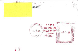 SAN MARINO - 1985 Poste Repubblica S.Marino BORGO - Ema Affrancatrice Meccanica Rossa Red Meter Su Busta Viaggiata-10550 - Briefe U. Dokumente