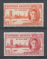 RHODESIE NORD 1946 N° 38/39 ** Neufs MNH TTB Anniversaire De La Victoire 8 Juin 1946 - Northern Rhodesia (...-1963)