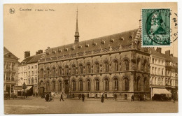 Belgium 1930 Postcard Courtrai / Kortrijk, L' Hotel De Ville; Scott 217 - 35c. Zenobe Gramme - Kortrijk