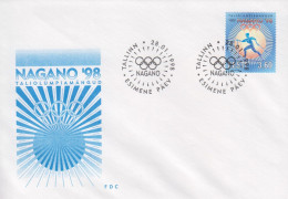 Enveloppe  FDC  1er  Jour   ESTONIE   Jeux  Olympiques  De  NAGANO   1998 - Winter 1998: Nagano