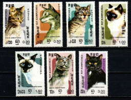 Kampuchea YT 546-552 Neuf Sans Charnière XX MNH Chat Cat - Kampuchea