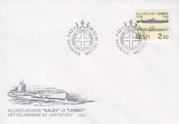 Enveloppe   FDC   1er  Jour   ESTONIE   60éme  Anniversaire   Du    Sous - Marin   LEMBIT   1996 - Sottomarini