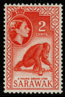Sarawak 1957 Mi.No. 189  Monkeys Orang-Utan Orangutan 1v  MNH** 0.30 € - Sarawak (...-1963)
