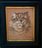 Lenci Marino (1874-1939) "Gatto - Chat" 1920 Firma - Signature, Acquarello - Watercolor - Art Nouveau / Art Déco