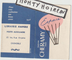 Vieux Papier: , Calendrier 1958 , Parfums Cheramy , Paris - Grenoble  Librairier  Ampère - Grand Format : 1941-60
