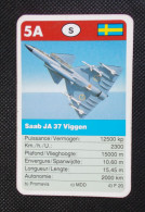 Trading Card - ( 6 X 9,2 Cm ) - Avion / Plane - Saab JA 37  Viggen - Suède - N°5A - Motores