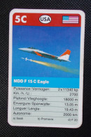 Trading Card - ( 6 X 9,2 Cm ) - Avion / Plane - MDD F 15C Eagle - USA - N°5C - Moteurs
