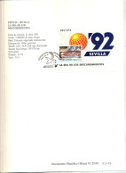 Feuillet Fdc 1992 Expo Seville - FDC