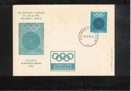 Yugoslavia / Jugoslawien 1971 Olympic Week Tax Stamp FDC - FDC